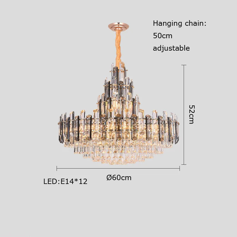 Afralia™ Crystal LED Oval Round Chandelier Hanging Lamp - Dimmable Ceiling Pendant