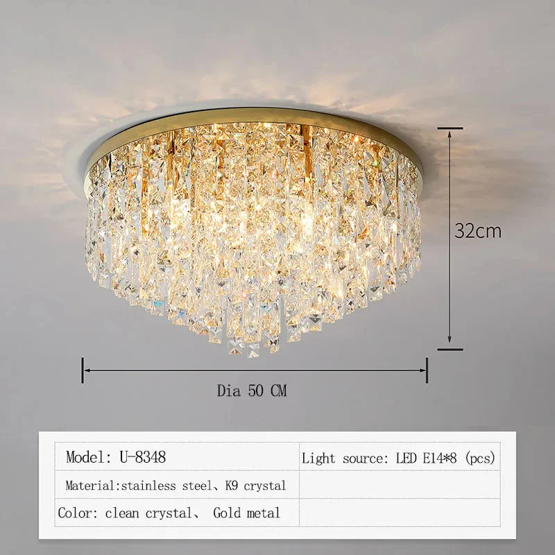 Afralia™ Crystal E14 Ceiling Lamp: Modern LED Chandelier Lighting Fixture