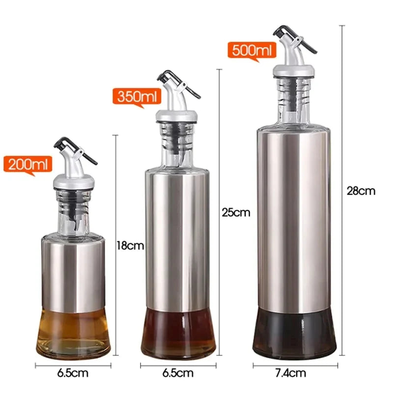 Afralia™ Stainless Steel Oil Bottle for Leak-proof Oil and Vinegar Storage