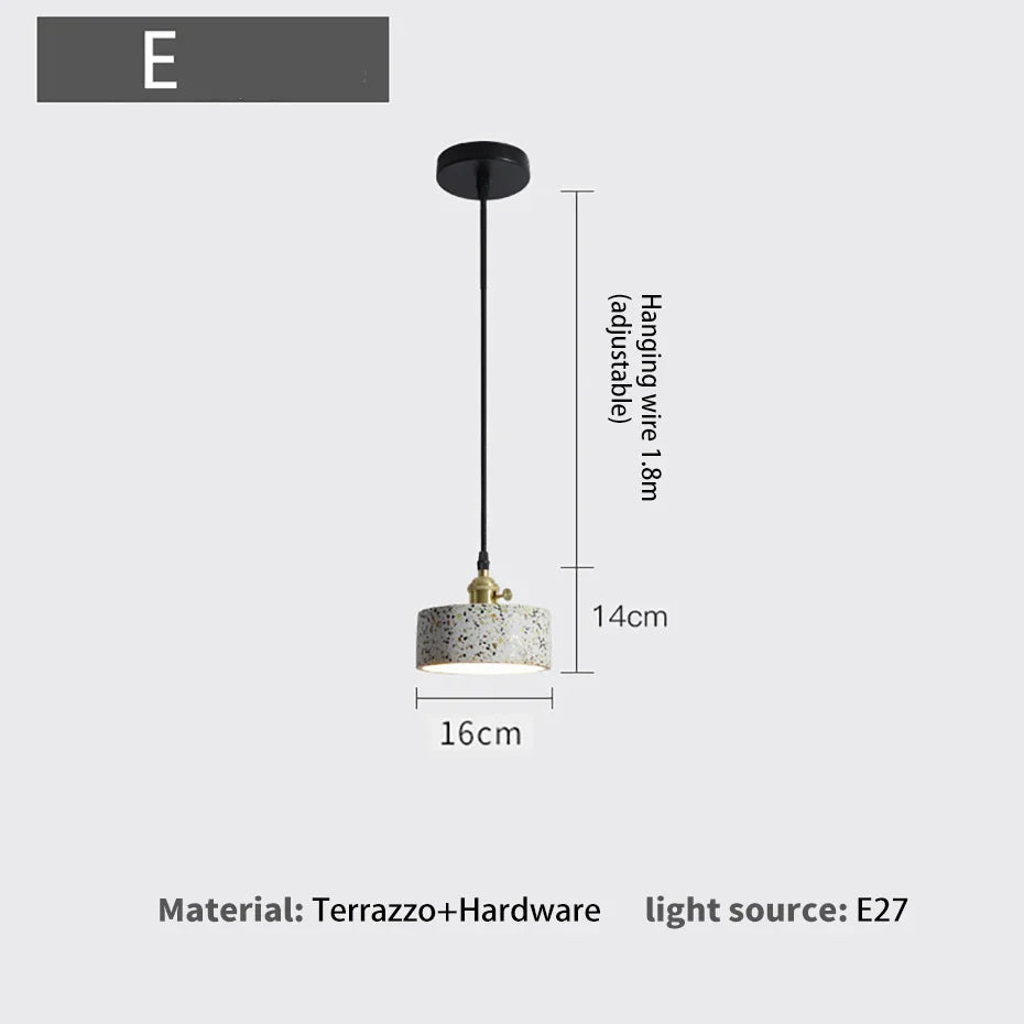 Afralia™ Nordic White Cement Pendant Lights E27 Modern Hanging Lamps for Bar Kitchen Living Room