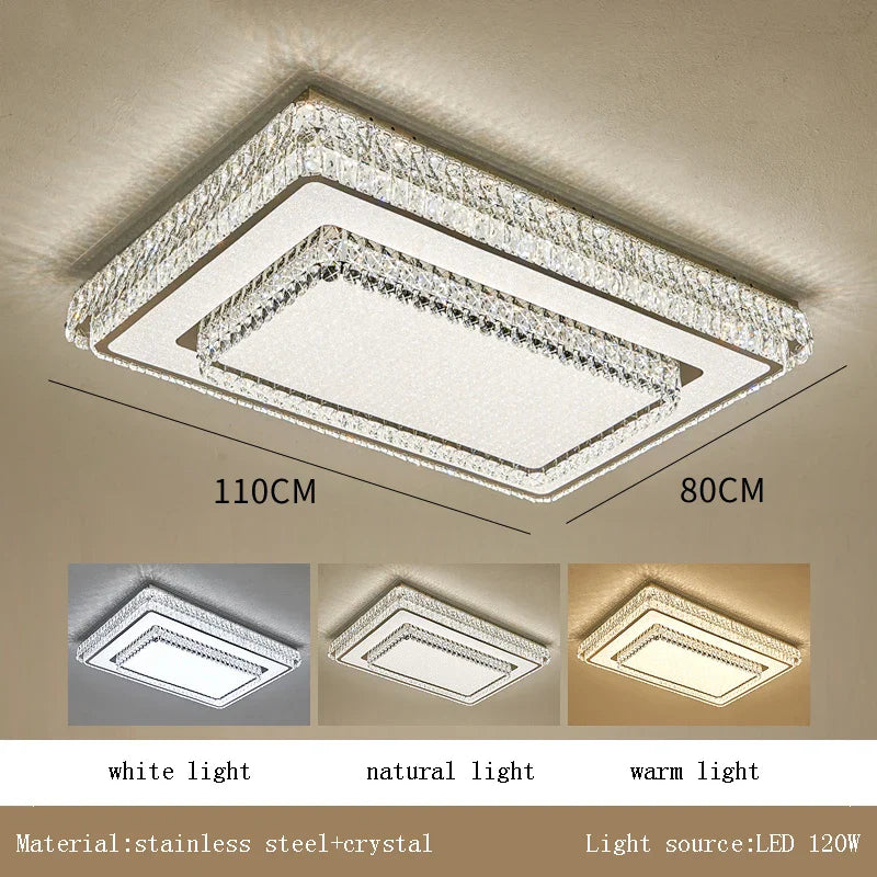 Afralia™ Modern Crystal LED Ceiling Lights for Bright Living Room Decor