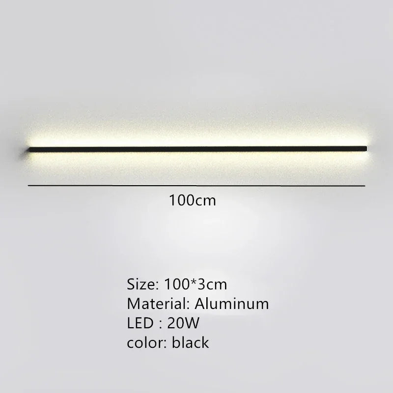 Afralia™ Modern Dimmable Long Wall Lamp for Bedroom and Living Room