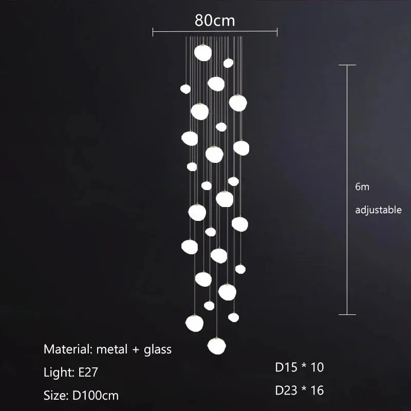 Afralia™ Glass Ball LED Pendant Lights for Home Decor, Living/Dining Room, Bar, & Stairs