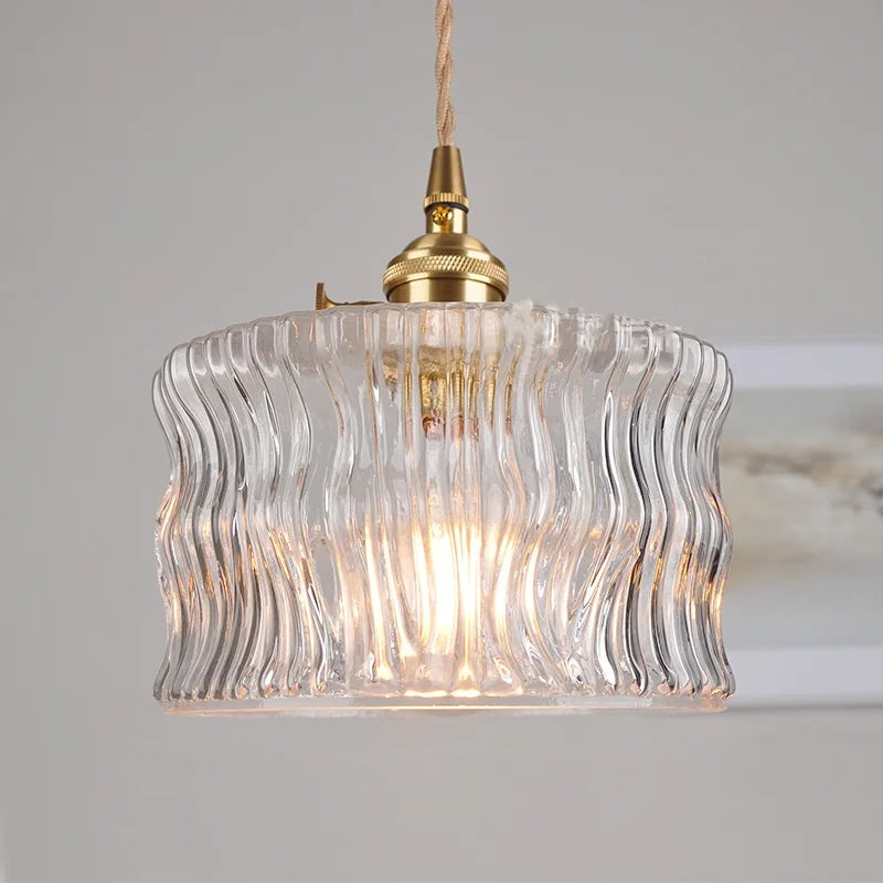 Afralia™ LED Brass Pendant Lamp Modern Clear Glass Dining Light