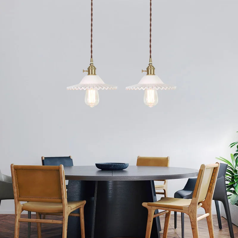 Afralia™ Glass Flounce LED Pendant Light - Stylish Nordic Design