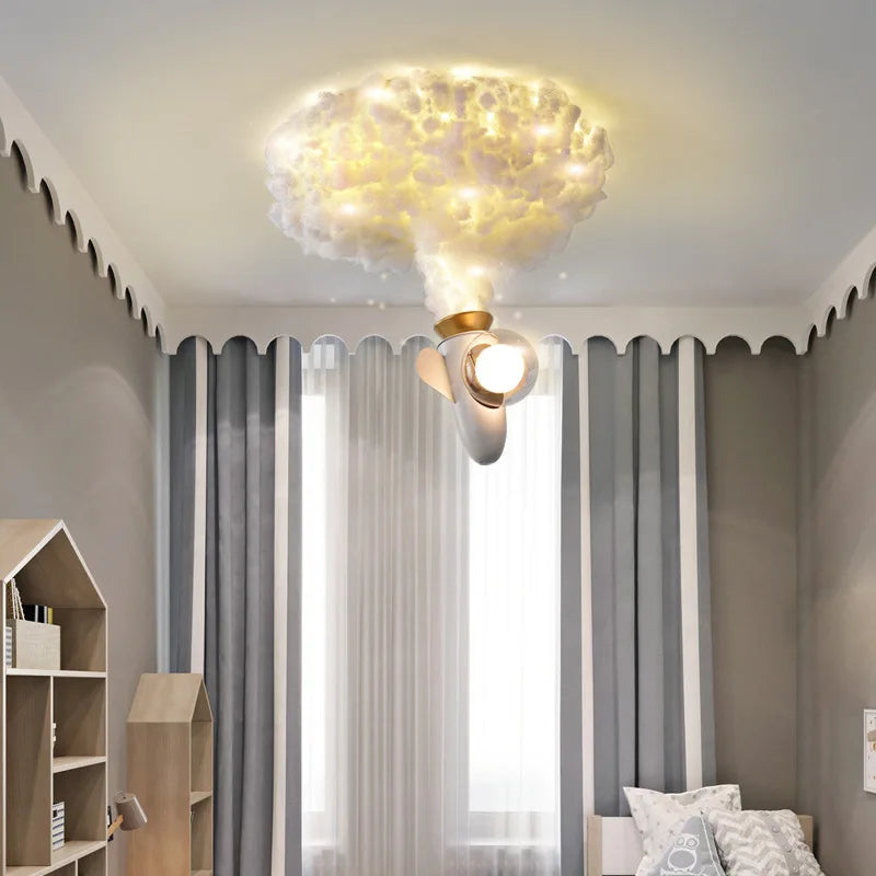 Afralia™ Rocket LED Pendant Light for Kids' Bedroom Study Nursery, Creative Jet Ceiling Chandelier