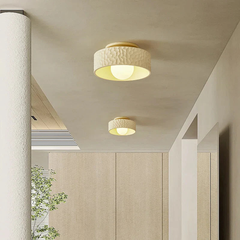 Afralia™ Cream Ceiling Light LED Fixture for Living Room Bedroom Hallway