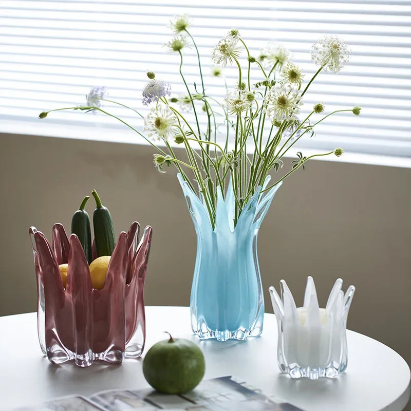 Afralia™ Geometric Bud Glass Vase for Home Decoration and Storage