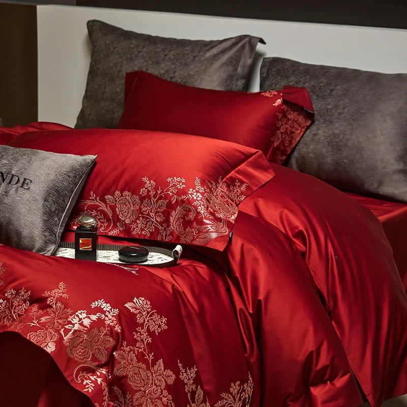 Afralia™ Luxe 100s Egyptian Cotton Bedding Set: King Queen Full Size Sheet Blanket Pillowcase