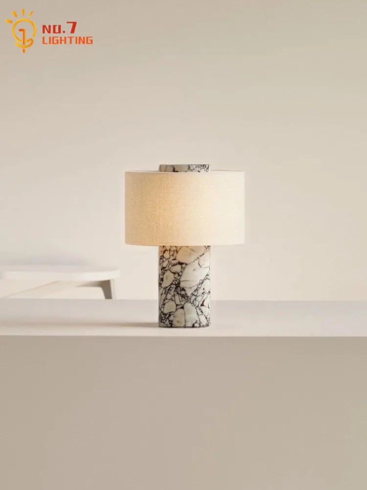 Afralia™ Marble Table Lamp Touch USB Charging LED Desk Light