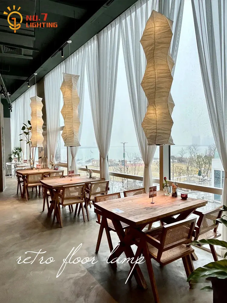 Afralia™ Akari Noguchi Rice Paper Floor Lamp LED E27: Art Decor Interior Lighting for Living Room