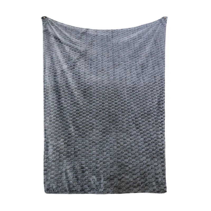 Afralia™ Solid Jacquard Coral Fleece Blanket | Multi-Purpose Sofa Throw Blanket