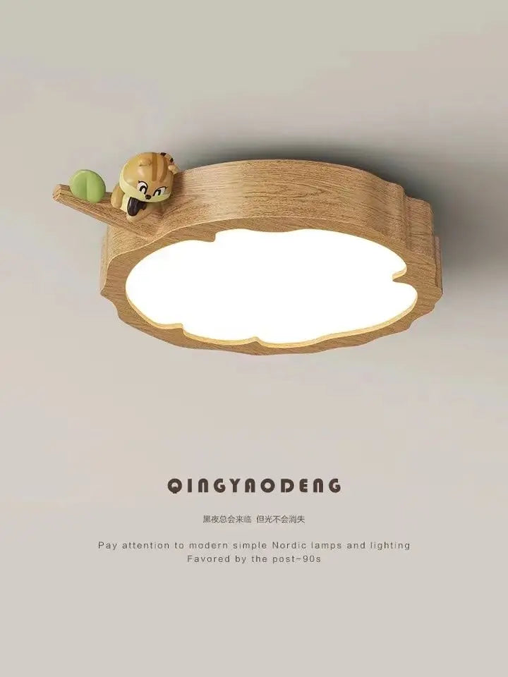 Afralia™ Modern Log Wind Room Ceiling Lamp