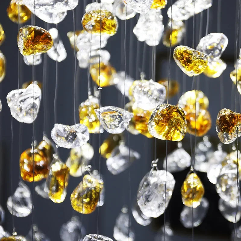 Afralia™ Modern Crystal Chandelier: Stone Decorative Living Room Lighting