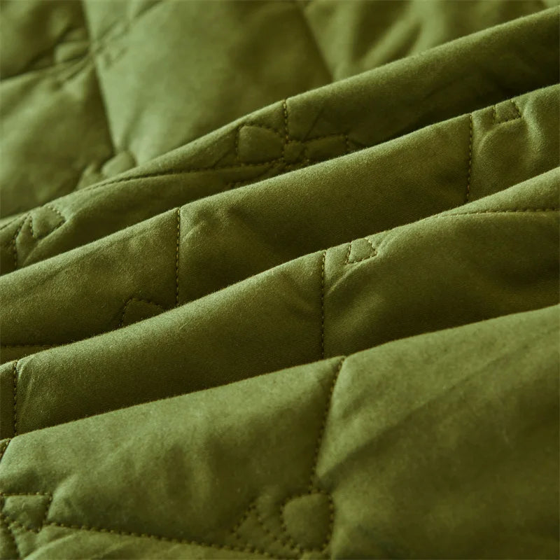 Afralia™ Cotton Lace Ruffles Quilted Bed Skirt Set with Pillowcases