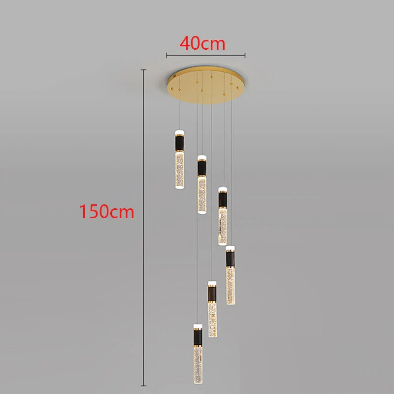 Afralia™ Modern LED Pendant Chandelier for Living Room Staircase Indoor Lighting