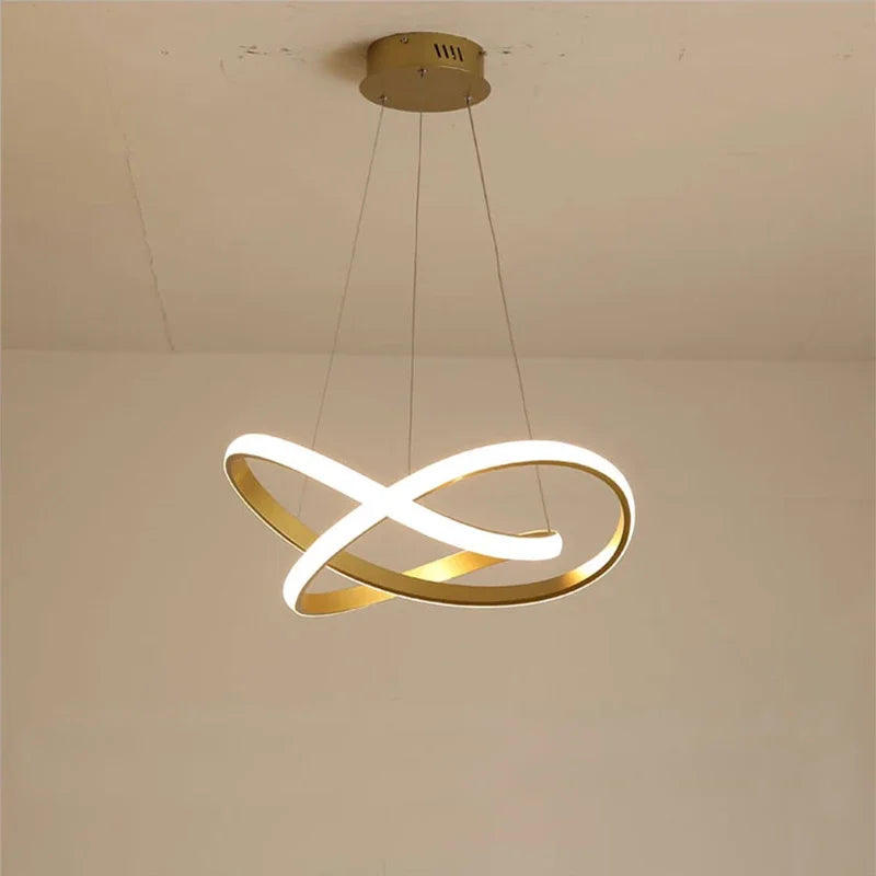 Afralia™ Aluminum Line Pendant Light: Modern Creative Dining Room Ceiling Lamp