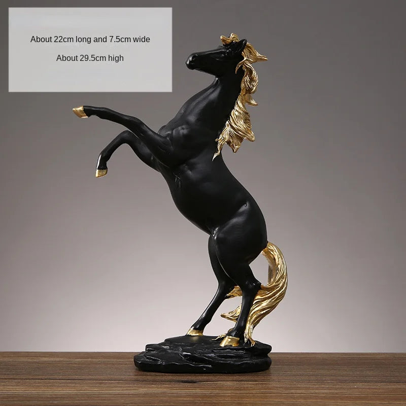 Afralia™ Horse Resin Sculpture Home Decor - Living Room Office Animal Decoration