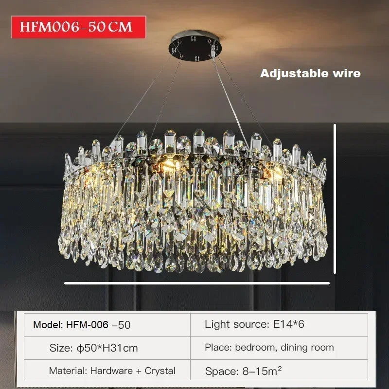 Afralia™ Clear Crystal LED Chandelier: Trendy Modern Luxury Suspension Luminaire for Dining Room