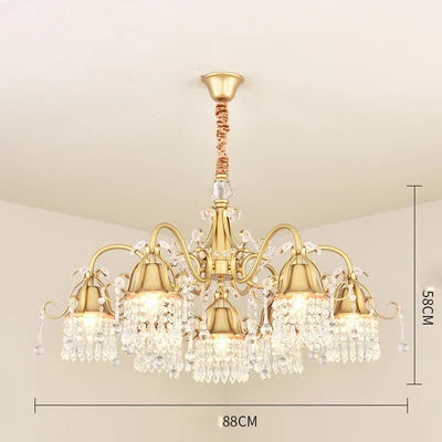Afralia™ Iron Crystal Chandelier: Retro & Creative Lighting for Living Room, Bedroom, Dining Room
