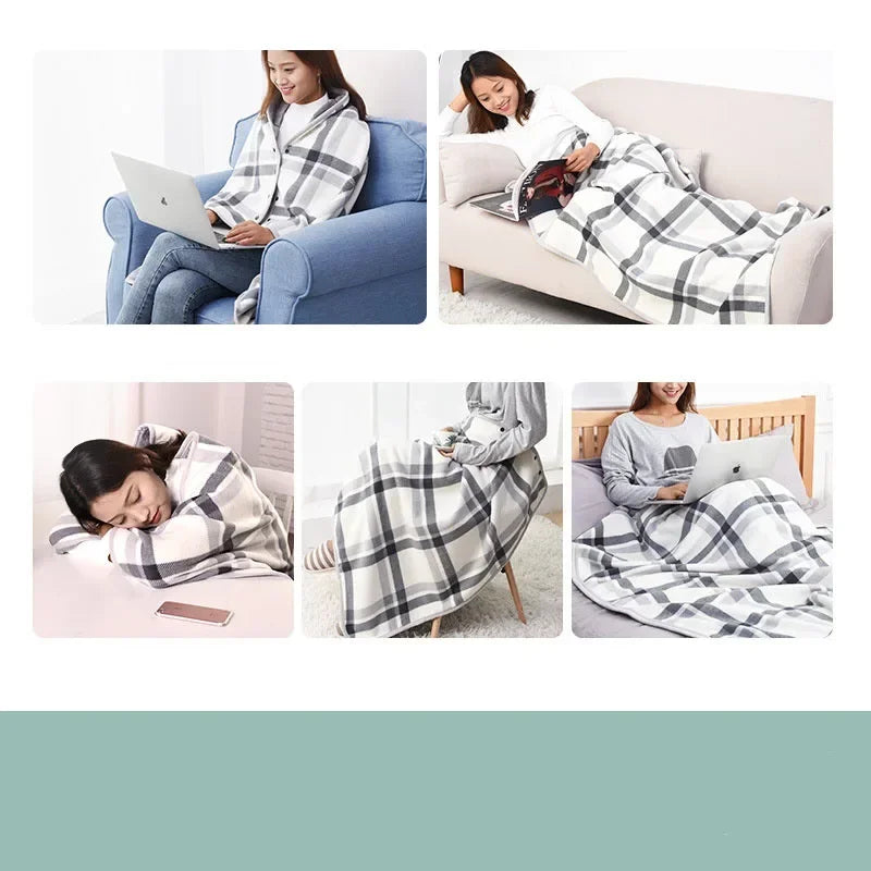 Afralia™ Soft Thick Double Layer Plaid Blanket | Cozy Coral Velvet Flannel Throw Blanket