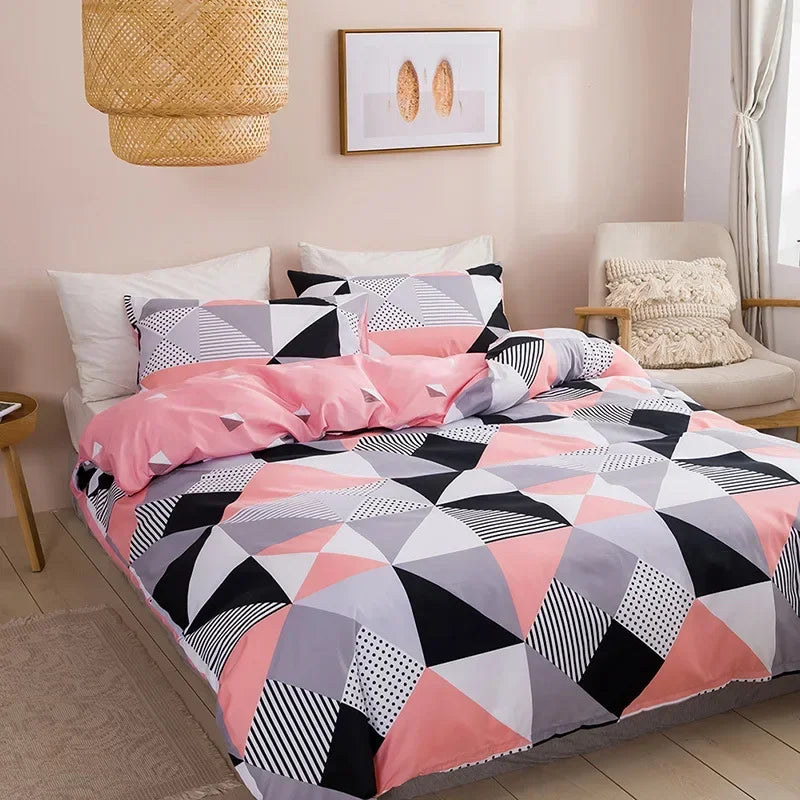 Geometric Print Duvet Cover Set by Afralia™ for Queen King Size Bedding Luxurious and Durable