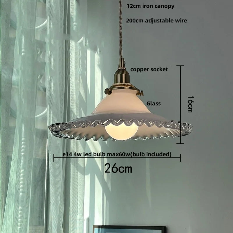 Afralia™ Flower Glass LED Pendant Lights - Modern Nordic Style for Home Decor