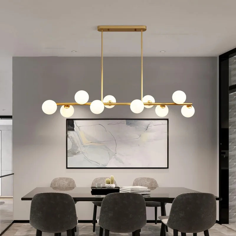 Afralia™ Glass Balls Chandelier: Stylish Suspension Lighting for Dining Room, Kitchen, and Office