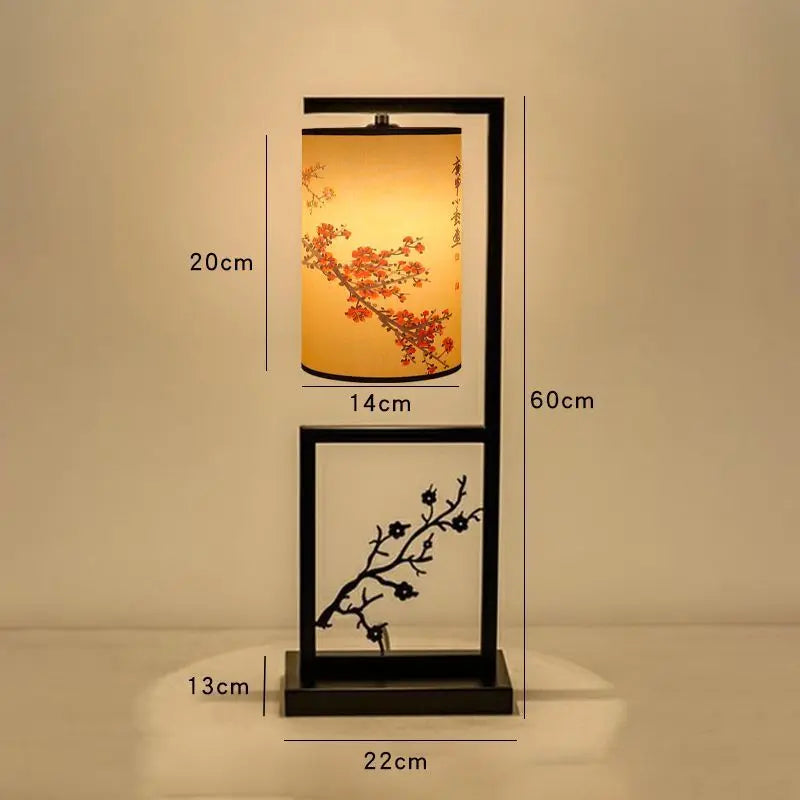Afralia™ Ancient Plum Blossom Chinese Style Floor Lamp - Creative Printing Picture