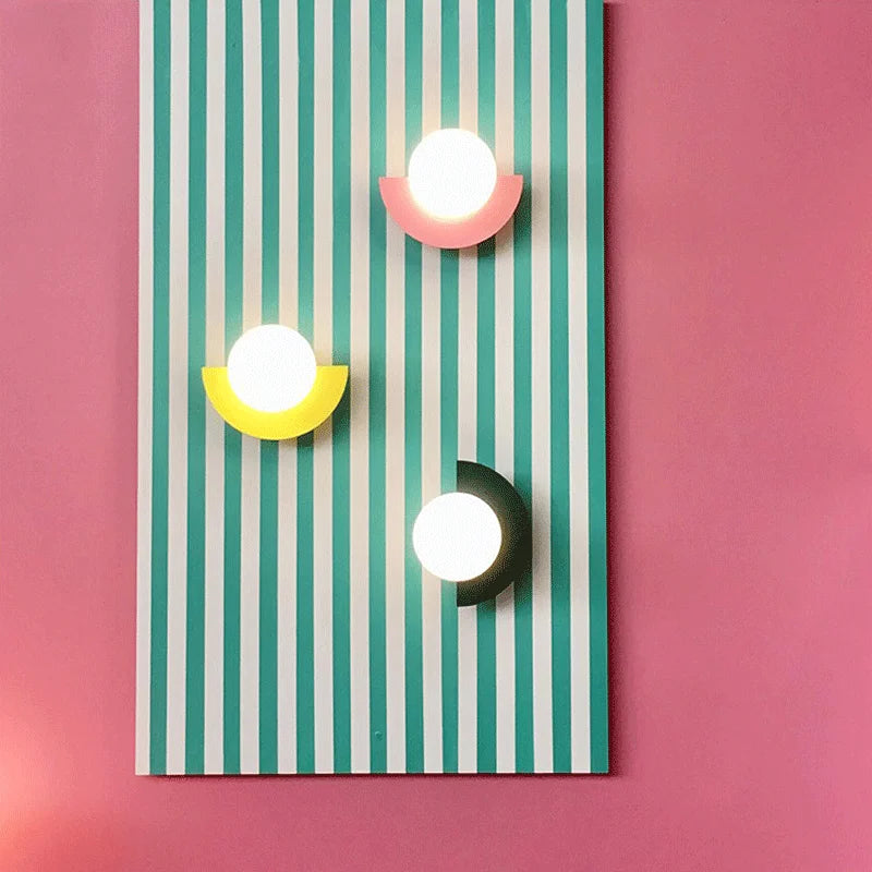 Afralia™ Kids' Macaron LED Wall Lamp for Living Room & Children's Room