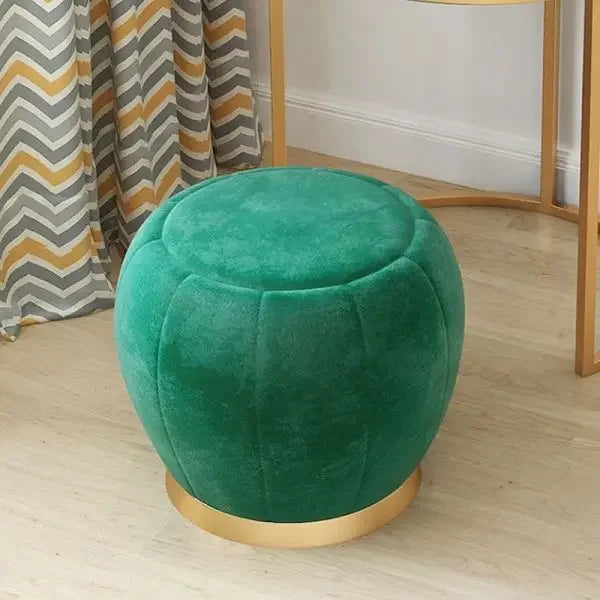 Afralia™ Nordic Luxury Bedroom Makeup Stool Ottoman, Solid Wood Vanity Chair Elegant Living Room Furniture
