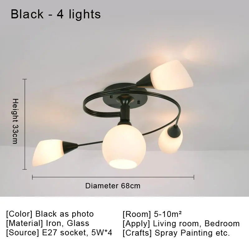Afralia™ Glass Nordic Ceiling Chandelier for Home Decor Lighting