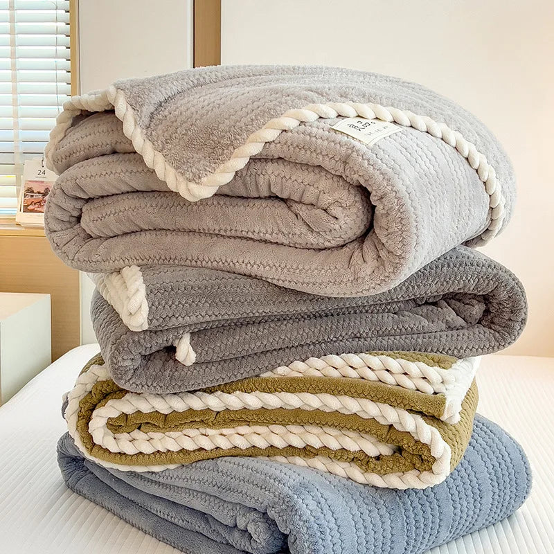 Afralia™ Velvet Jacquard Blanket: Premium Multi-Functional Soft Quilt for Sofa, Office & Nap-time