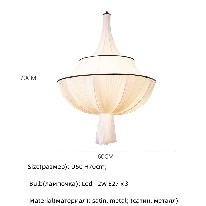 Afralia™ Creamy E27 Foyer Chandelier: French-Inspired LED Pendant Lights for Bedroom, Art Decor Lampara