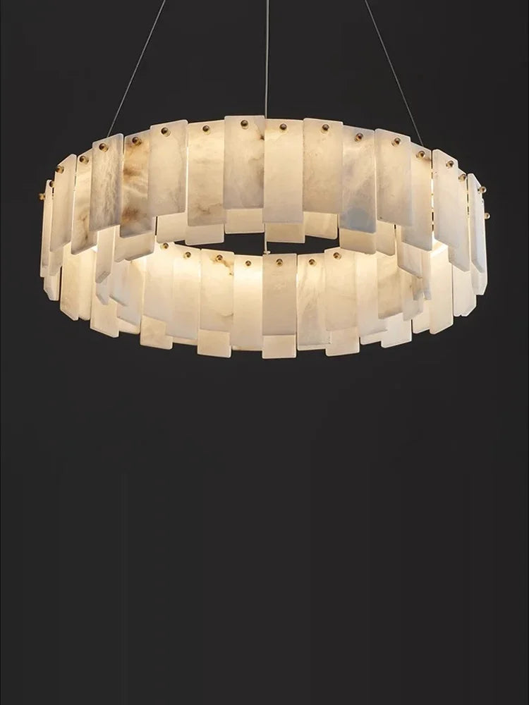 Afralia™ Modern Marble Design LED Ceiling Chandelier for Living Room