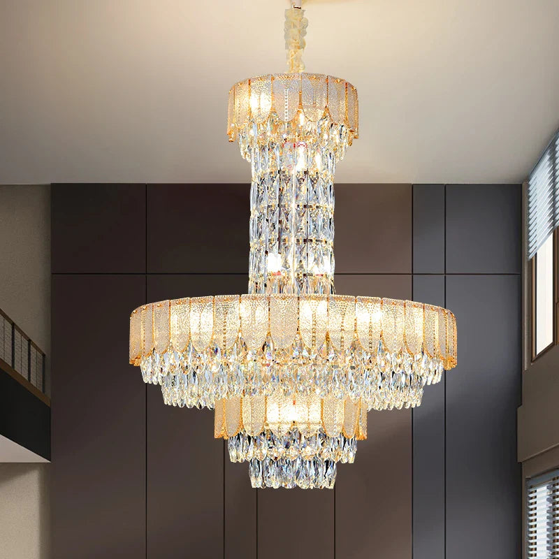 Afralia™ Crystal Chandelier: Postmodern Multi-layer Luxury for Villa, Hotel Lobby, and Living Room