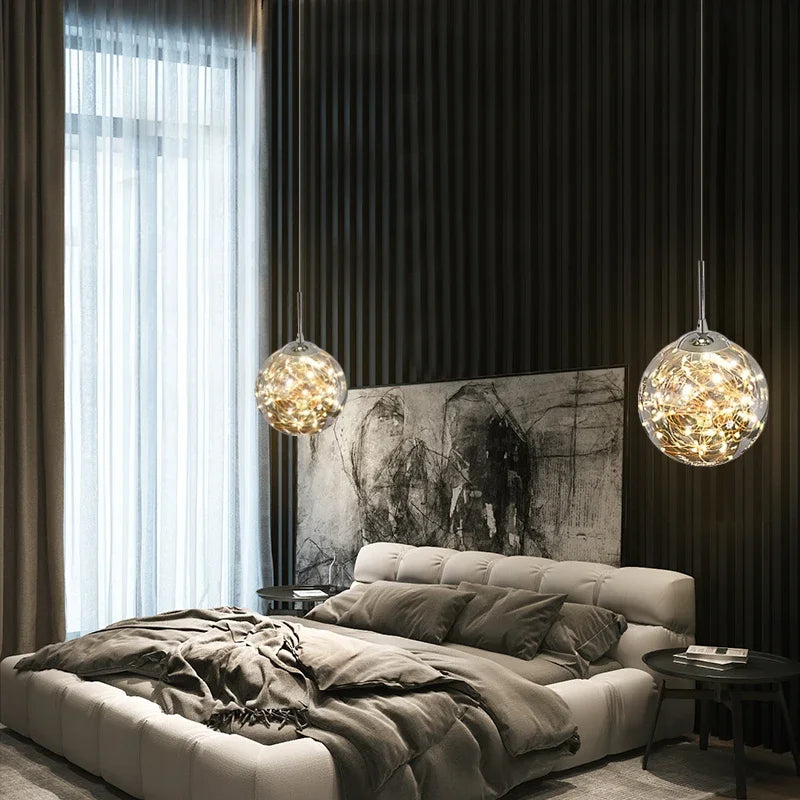 Afralia™ Star Meteor Ball LED Pendant Light: Modern Nordic Hall Chandelier for Home Living