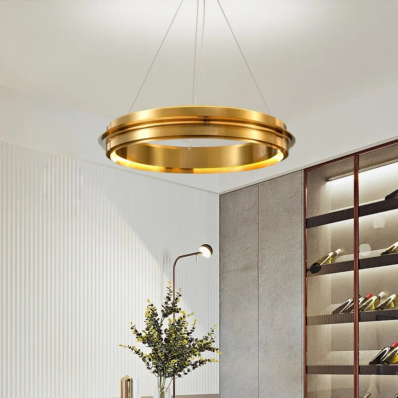 Afralia™ Gold Ring Chandelier: Modern Italian Design for Stylish Living Spaces