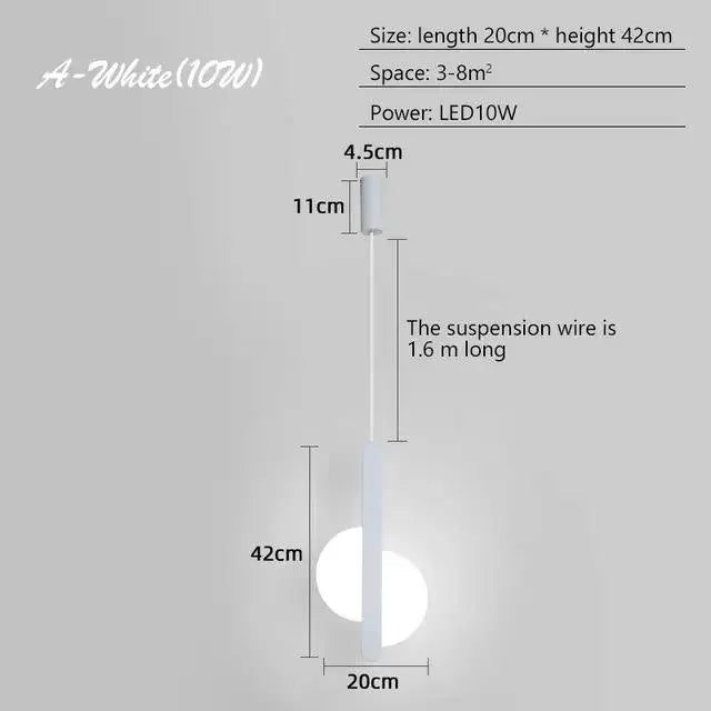 Afralia™ Nordic Luxury Black Bedroom Pendant Lamp Bedside Decoration Light