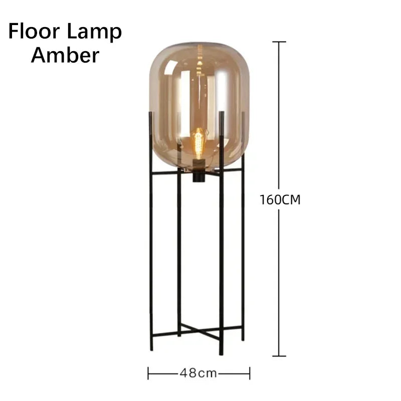 Afralia™ Modern Glass LED Floor Lamp for Living Room, Bedroom, Dining, and Home Decor