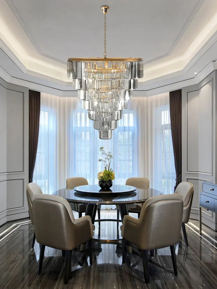 Afralia™ Spiral Crystal Black Pendant Light - Elegant Living Room Hanging Lamp