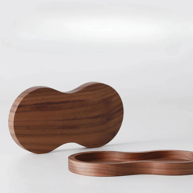 Afralia™ Coffee Tamper Wooden Stand & Mat Holder Barista Cafe Accessories Base