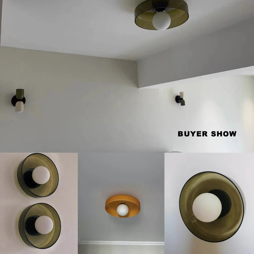 Nordic Glass Wall Lamp LED Sconce Bedroom Living Room Colorful Afralia™ Light