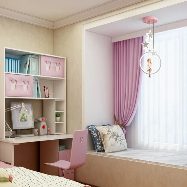 Afralia™ Cartoon Princess Kids Room Chandelier - Modern Decorative Lighting