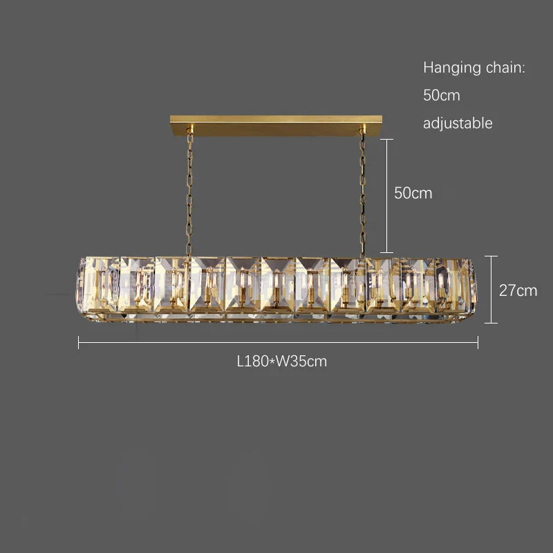 Afralia™ LED Crystal Chandelier Lustre Hanging Lamps for Dinning Room
