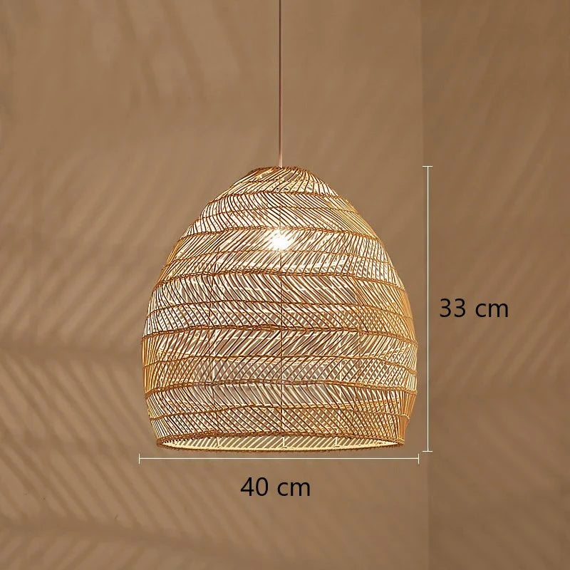 Afralia™ Rattan Pendant Lights: Chinese Style LED Hanging Lamps for Home Deco