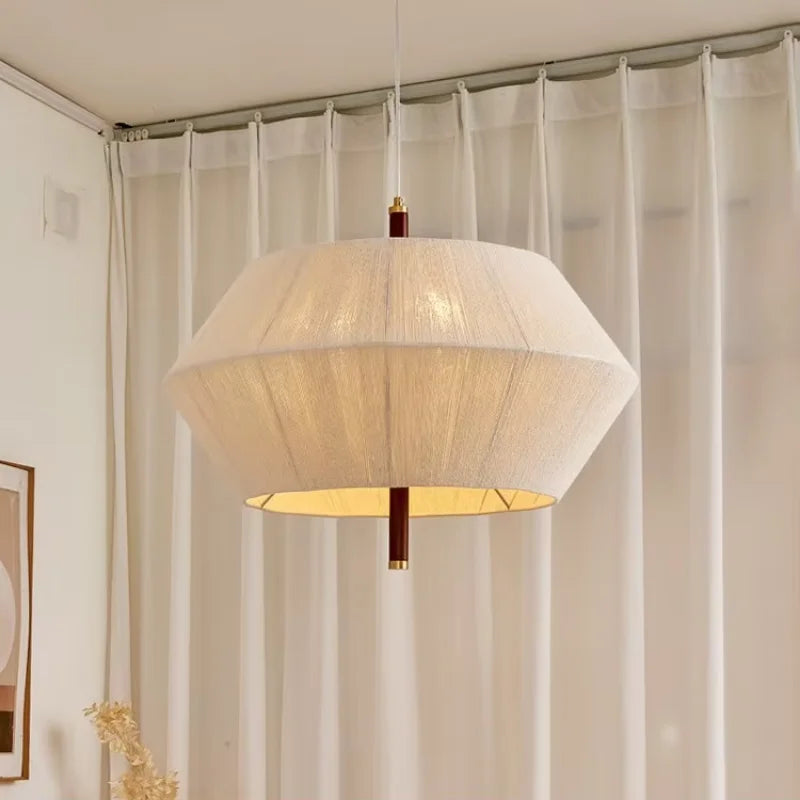 Afralia™ Wabi Sabi Cotton Thread Pendant Chandelier LED Ceiling Light
