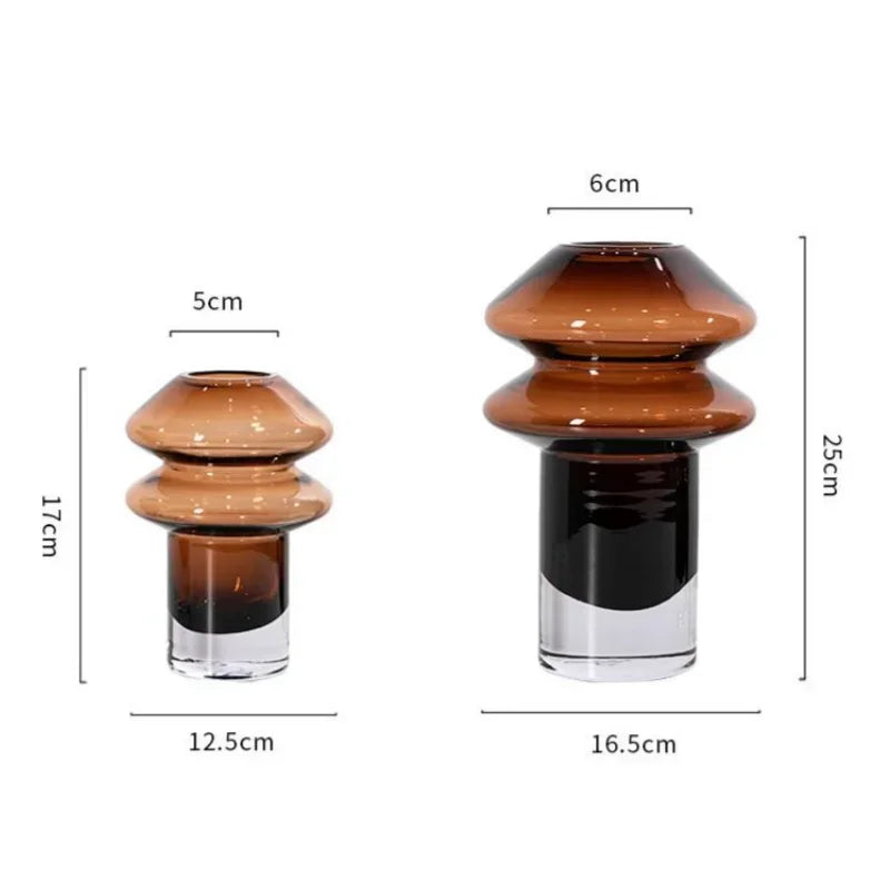 Afralia™ Mushroom Shape Glass Vase for Home Decor and Floral Arrangements