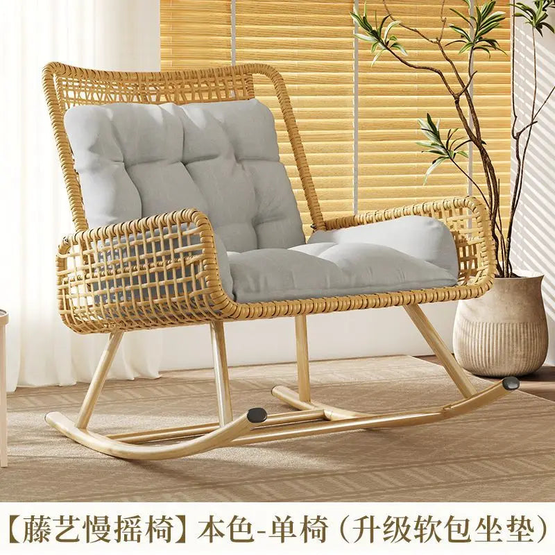 Afralia™ Rattan Rocking Chair: Comfortable and Stylish Lounge Sofa for Carefree Living