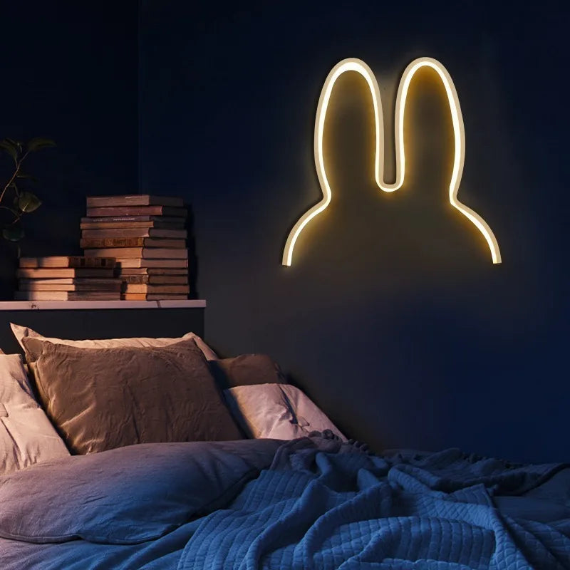 Afralia™ Rabbit Shape Children's LED Wall Night Light